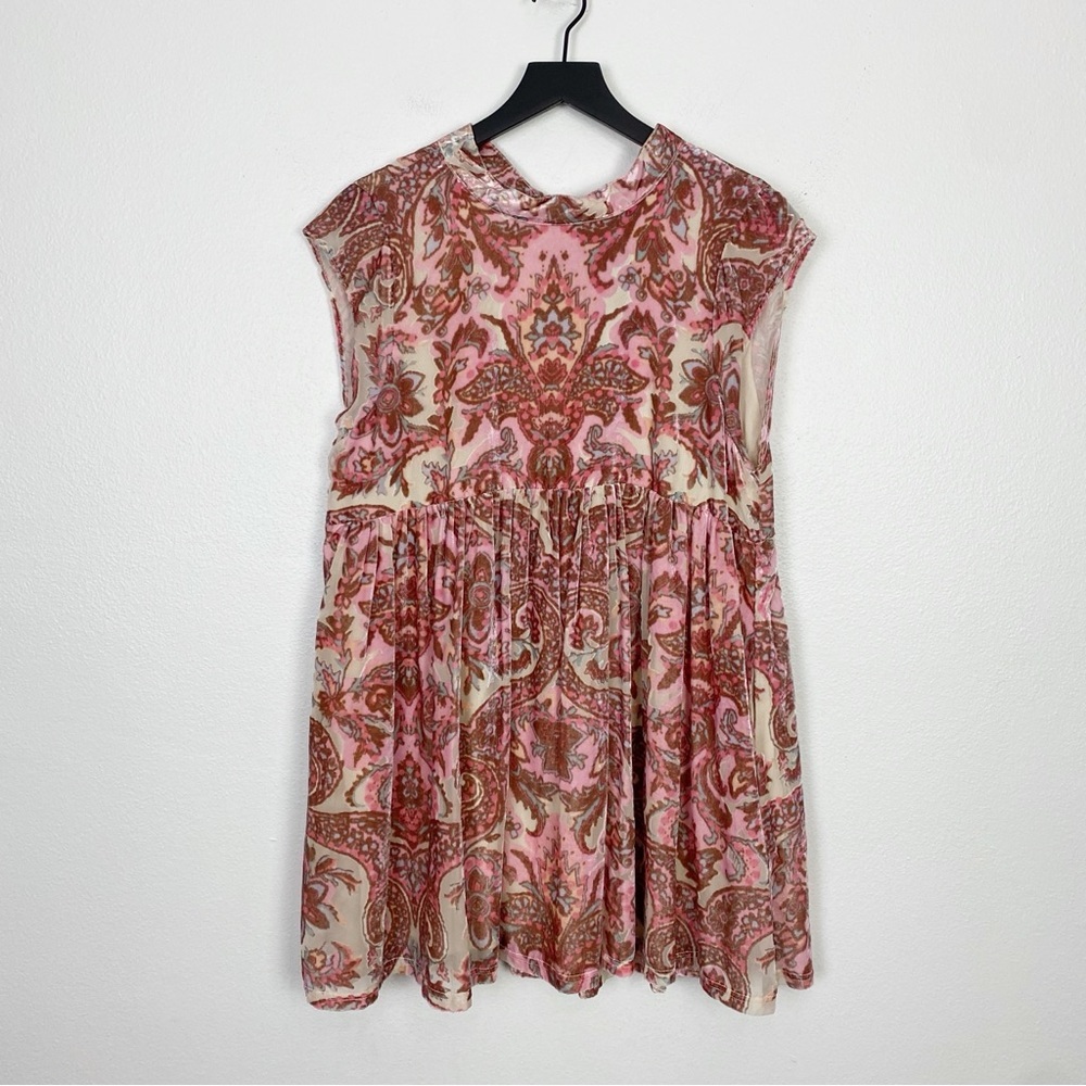 Free People All the Time Paisley Velvet Floral Minidress - Picture 8 of 11